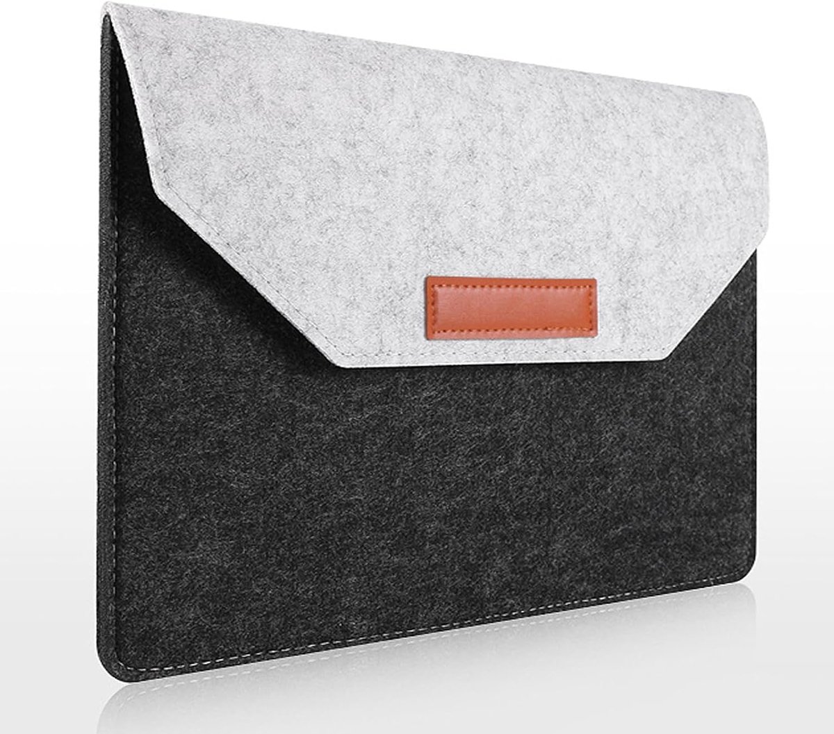 laptophoes, tas 13,3 inch (36 x 26 cm), laptophoes compatibel met MacBook Pro 14/13 Air 13 Surface Book/Dell/HP, vilten tas met schokbescherming en telefoonvak (grijs/zwart)