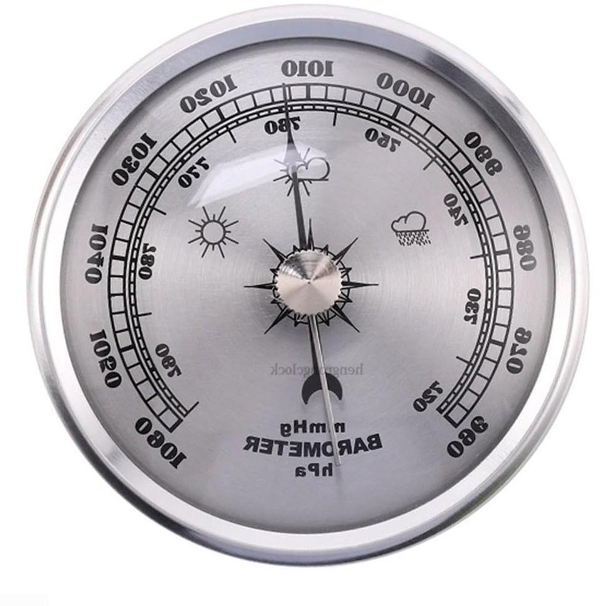 Mechanische Barometer - Weerstation Klok - Weersvoorspelling Thuis - Metalen Frame - Diameter 70 mm - Zilver