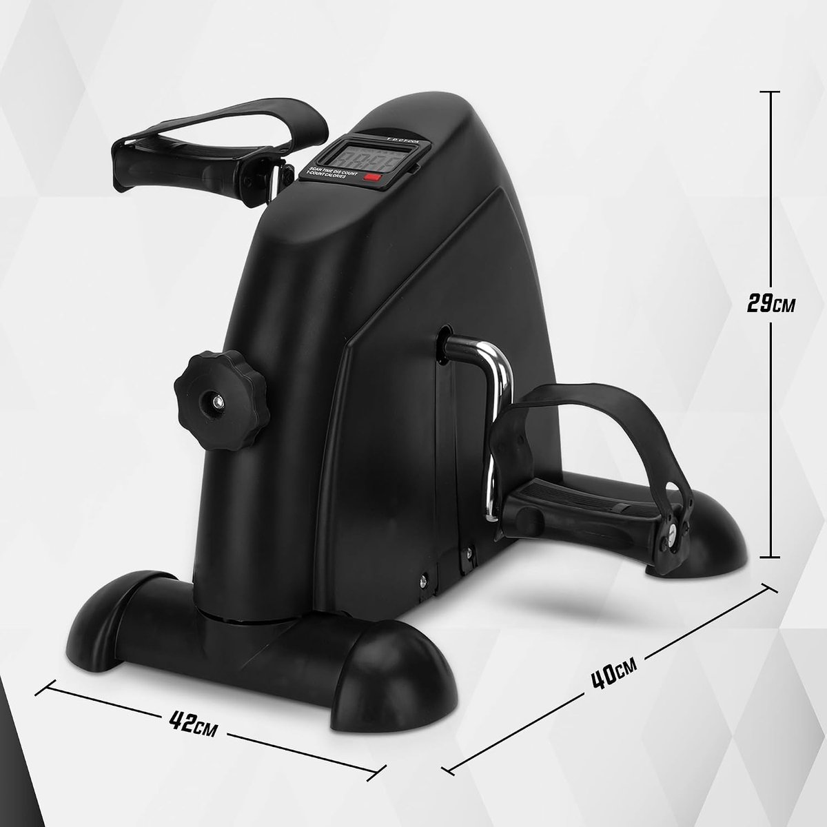 Hometrainer Fiets - Compacte Mini Stoelfiets voor Benen en Armen - Aanpasbare Weerstand - Mobiliteitstrainer met LCD-Display - Verstelbare Fitnessfiets voor Kantoor en Thuis - Zwart