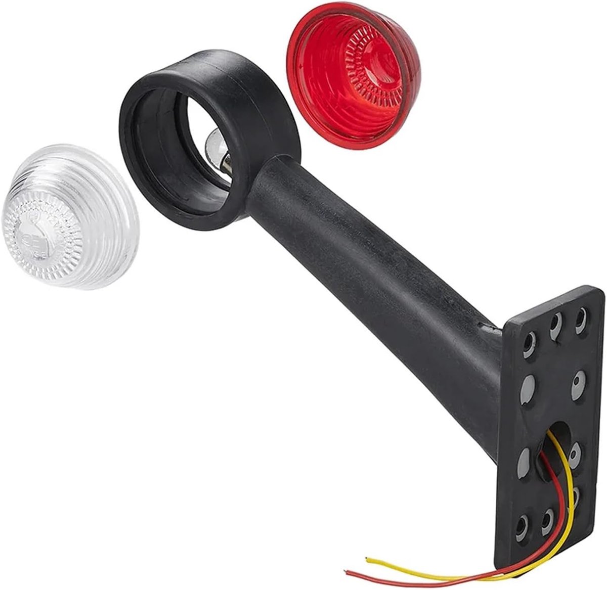 Omtreklamp rood/wit 160 mm schuin