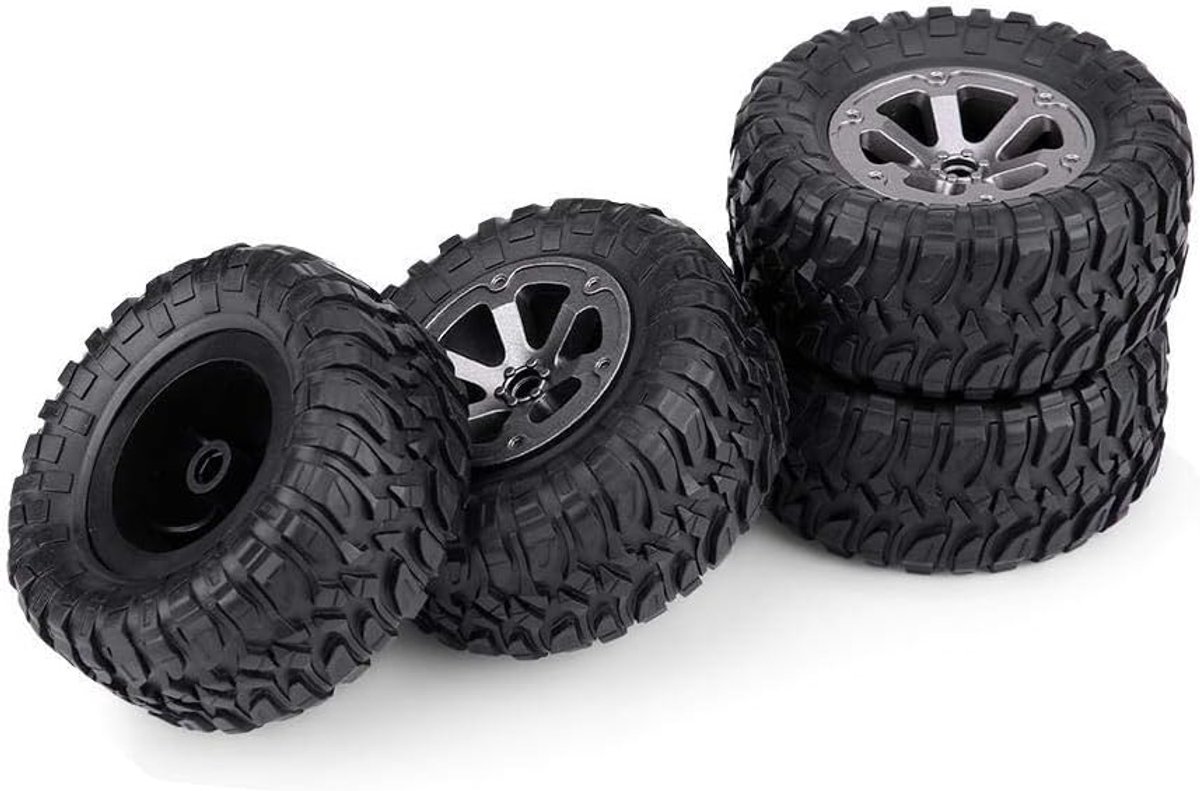 Wielen en Banden 4 Stuks Rubber Banden 1:16 Autowielbanden Vervanging voor Remote Control Militair Auto Model