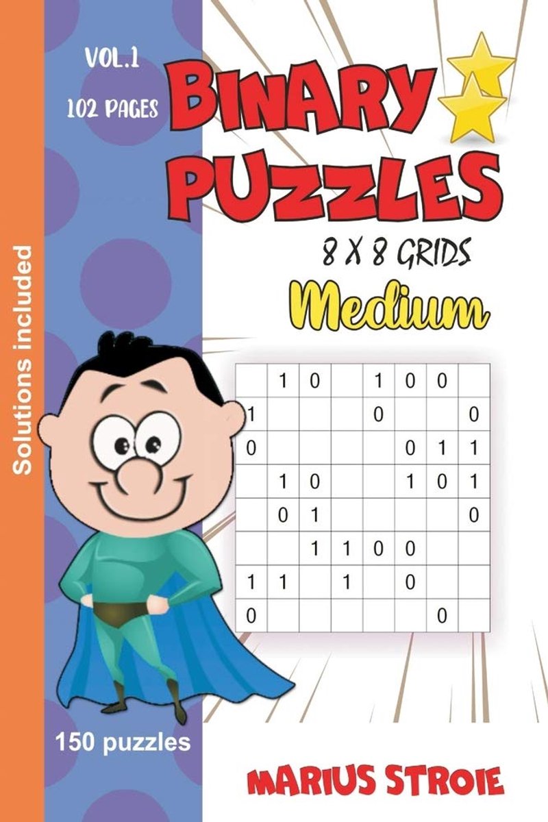 Binary puzzels medium 8 x 8 - uitdagende denksport - verbeter logisch redeneren - urenlang plezier - ShopVlot