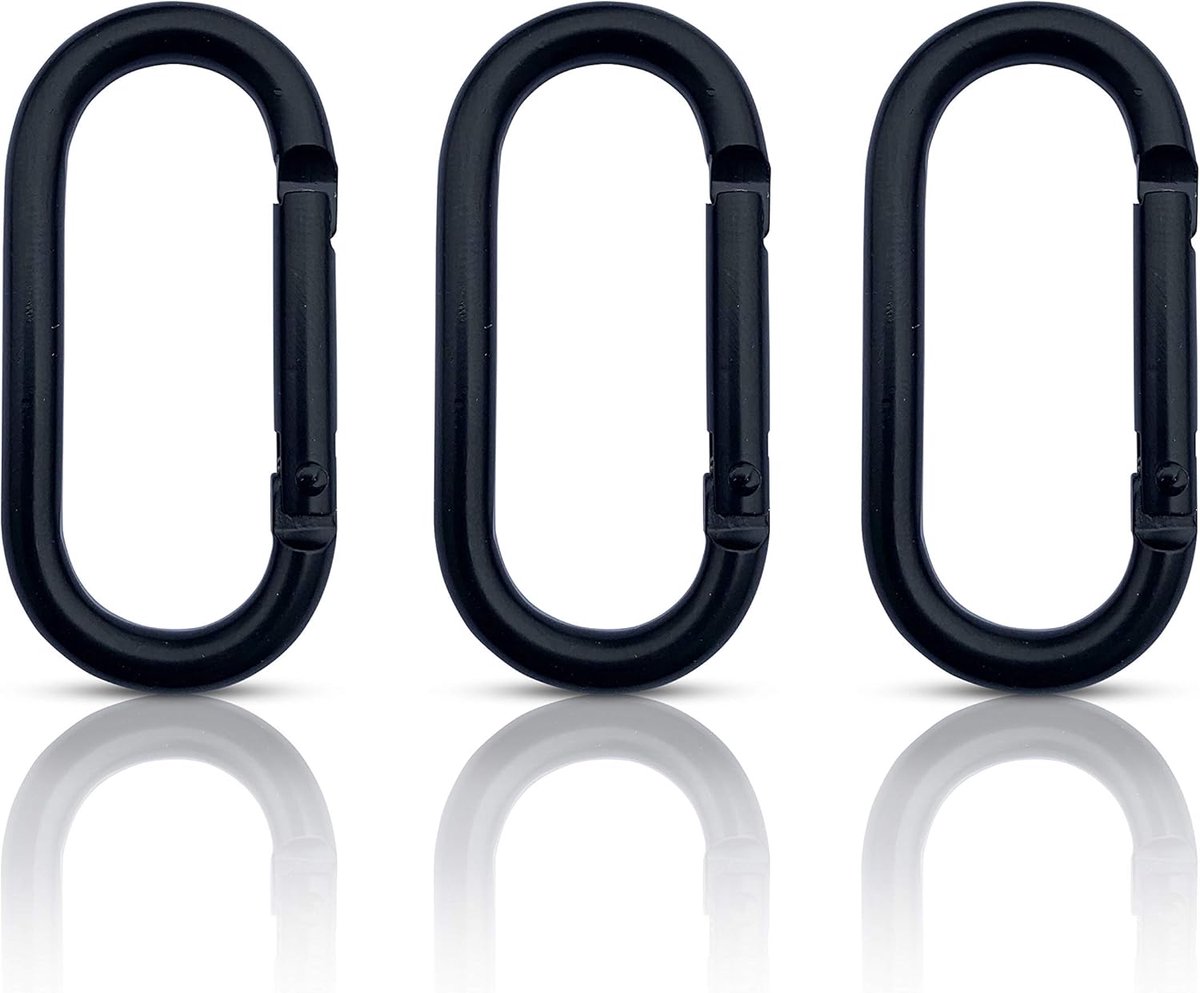 Carabiner set - klein - zwart - multifunctioneel voor outdoor - SnelShoppen