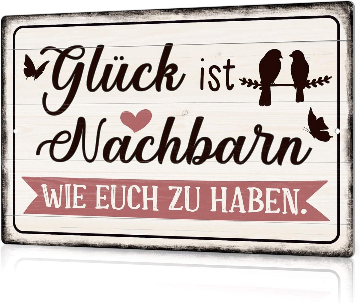 Decor Metalen bord – Geluk is buren zoals jullie te hebben –