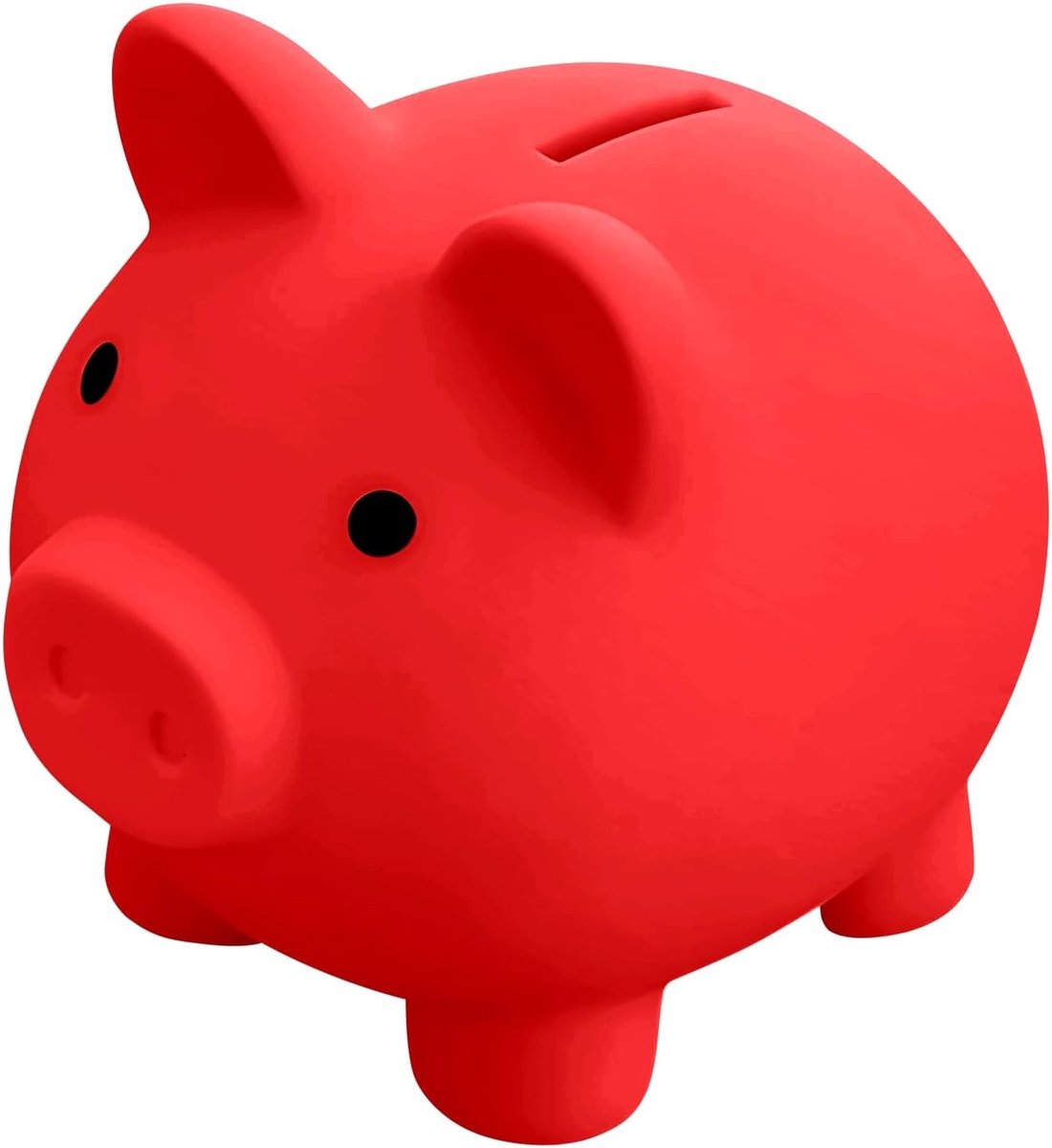 Spaarvarken Piggy munt spaarvarken, spaarpot kinderen, voor woondecoratie, verjaardagscadeaus, Kerstmis, Halloween (rood)