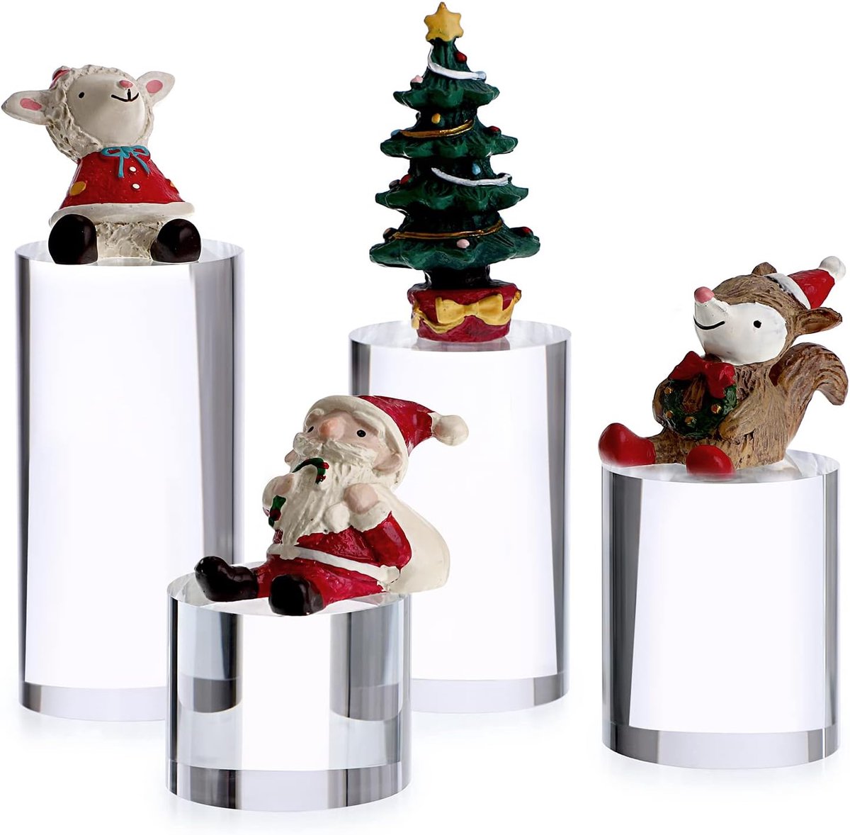 4 stuks acryl cilinder displaystandaard - heldere solide