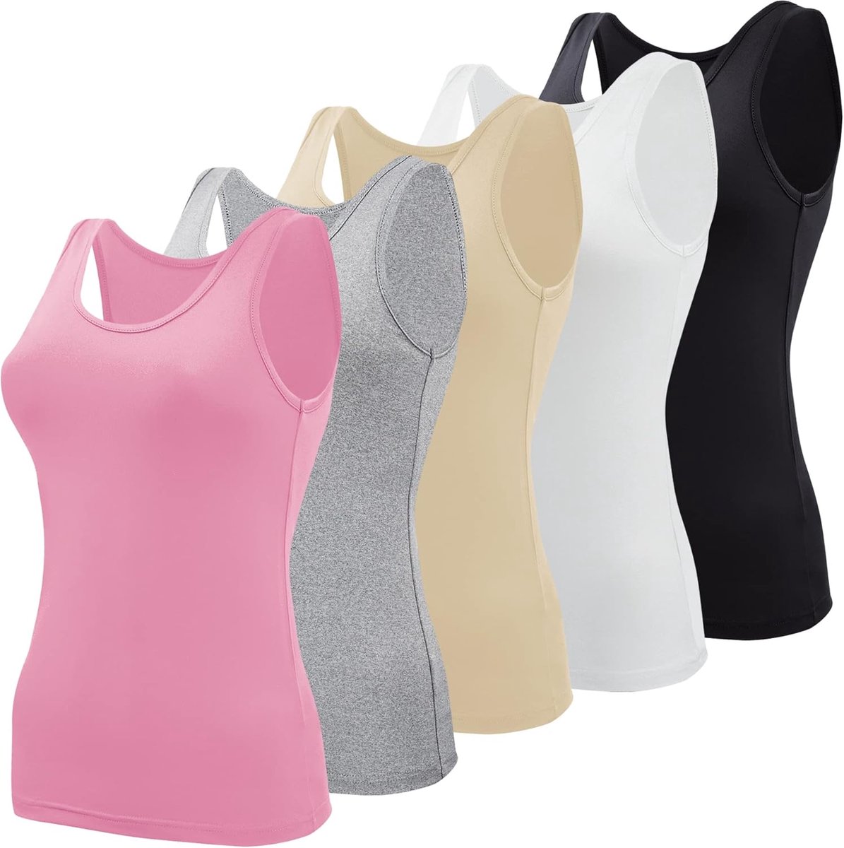 Basic tanktops voor vrouwen, onderhemd, mouwloos voor onder shirts, 5