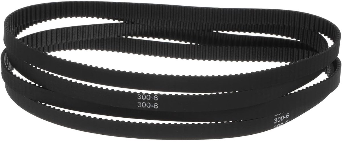 4 stuks 2GT rubberen tandriemen, gesloten lus, elastische banden, 300-2GT-6, 6 mm breedte x 300 mm lengte, 3D-printer, tandriem, rubberen tandriem, V-riem, aandrijfriem