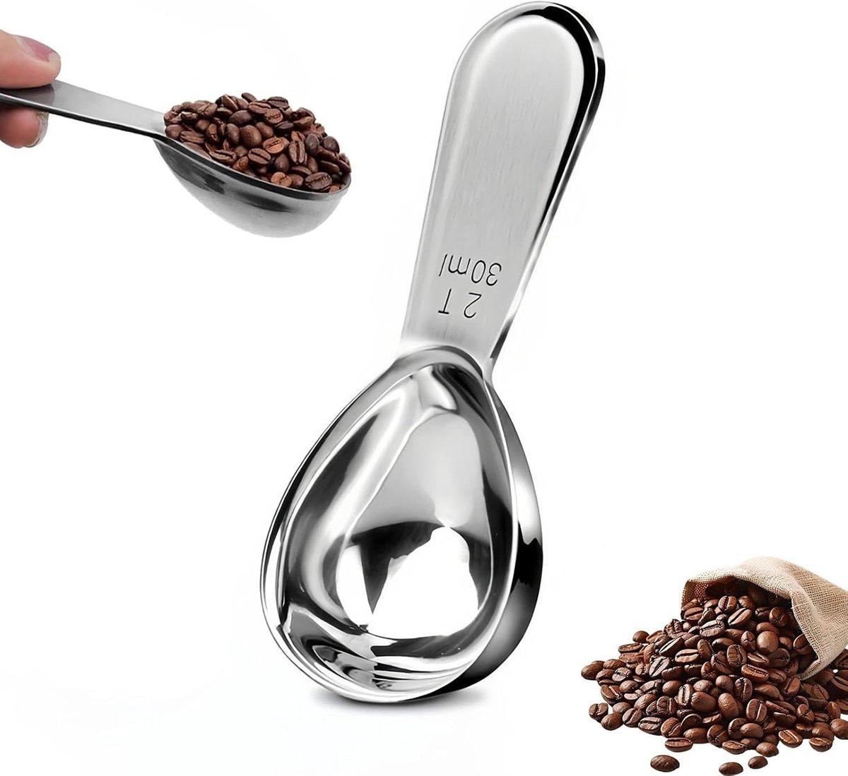 Koffiedoseerlepel 30 ml, 304 roestvrij staal