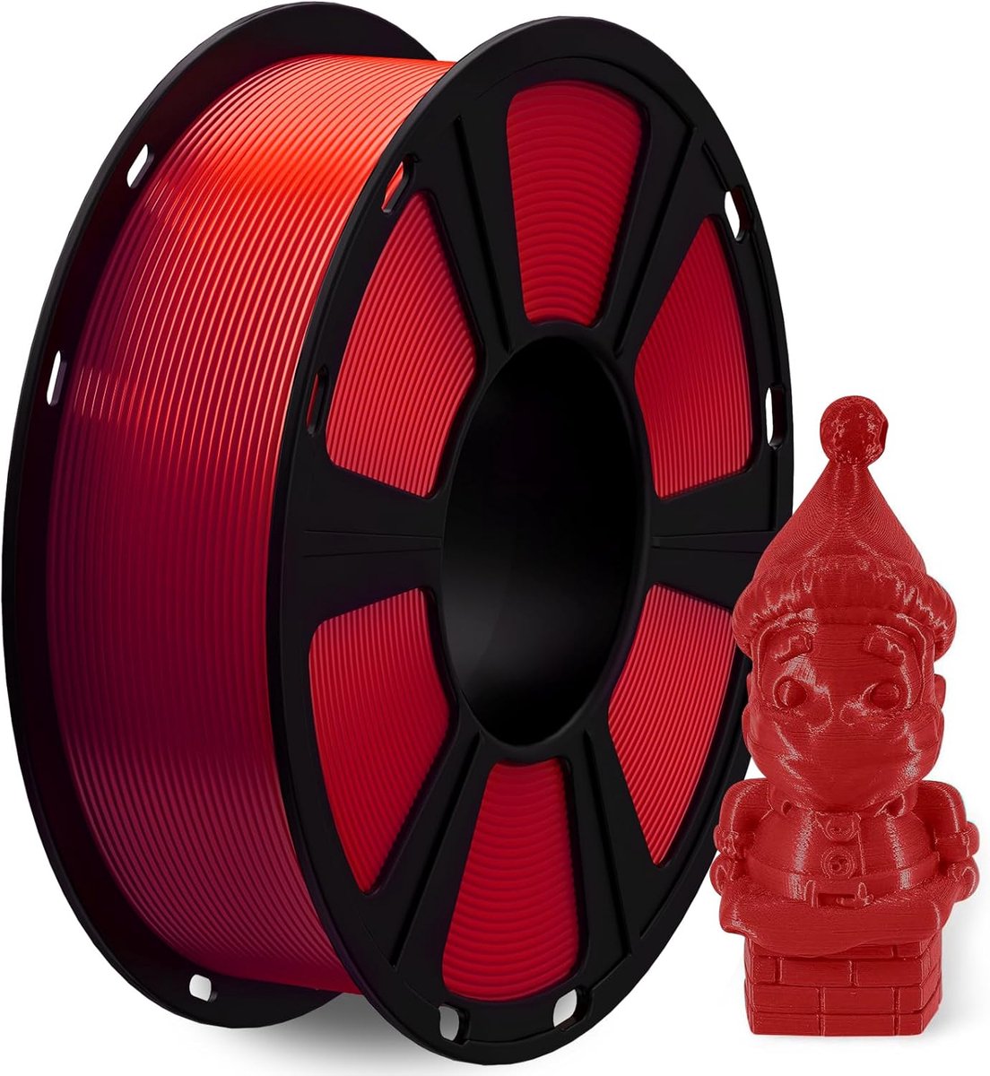 PETG-filament voor 3D-printer, 1,75 mm, Dimensionale nauwkeurigheid +/- 0,02 mm, 1 kg, Rood