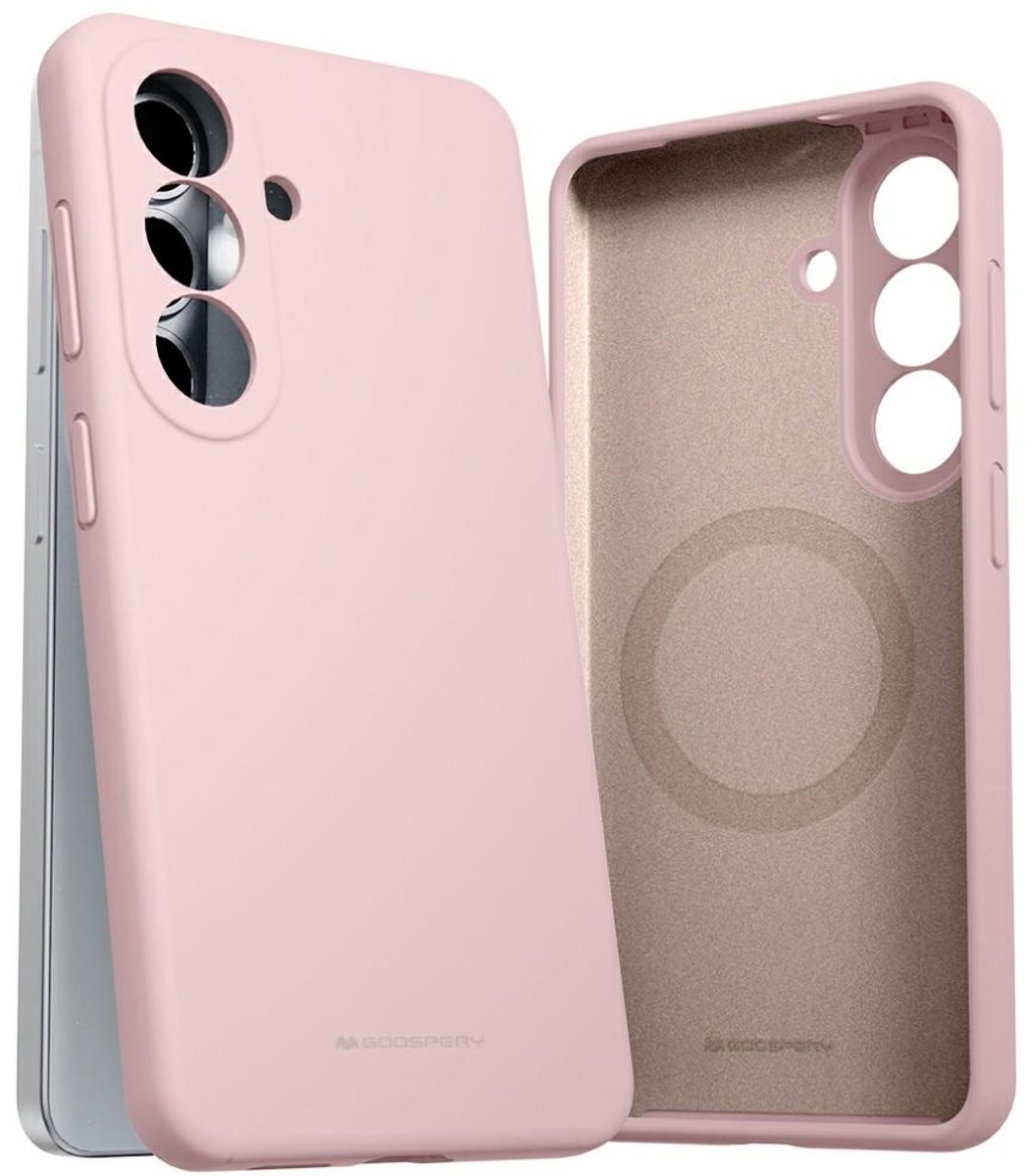 Mercury Pure Silicone Case Voor Samsung Galaxy S26 Met Magsafe, Roze-Zandkleurig.