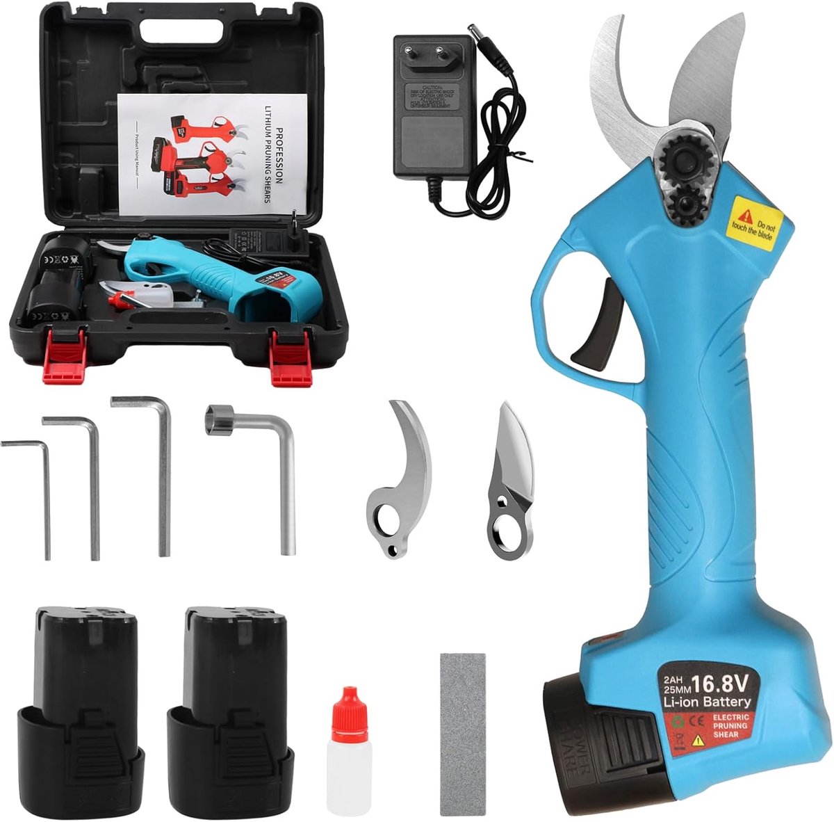 SnelShoppen - Elektrische Snoeischaar - Professionele Oplaadbare Accuschaar - Duurzaam - 25 mm - 16.8 V - SK-5 Carbon Staal - Tuin - Snoeien