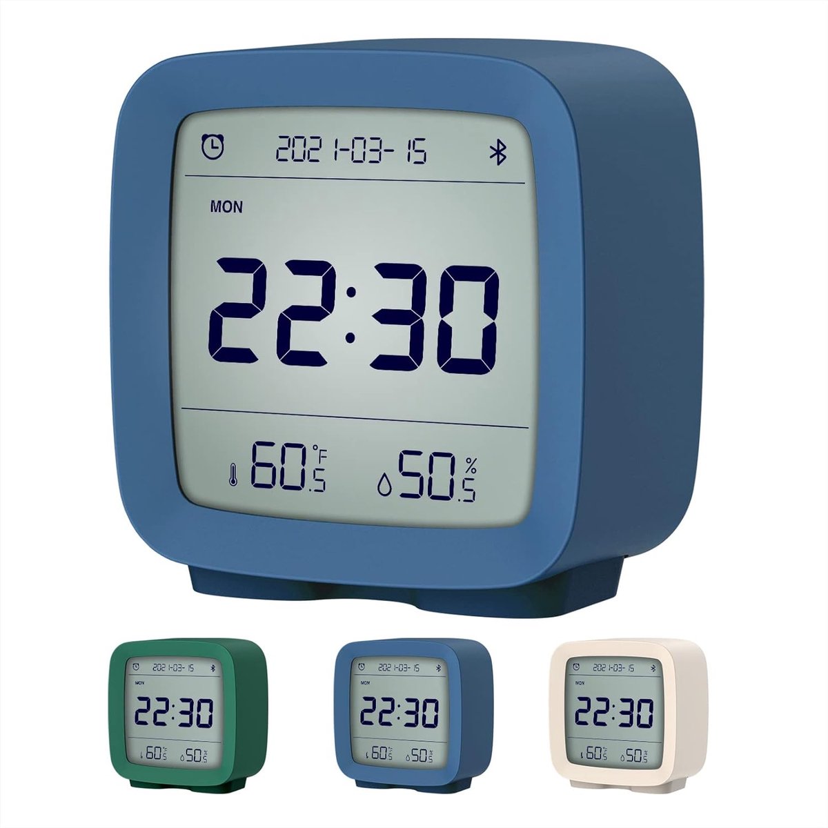 SnelShoppen - Slimme Bluetooth Alarmklok met App, Digitale Tijd, Datum, Temperatuur, Vochtigheid, Snooze Functie, 16 Alarmen, 8 Ringtones, Batterij Aa
