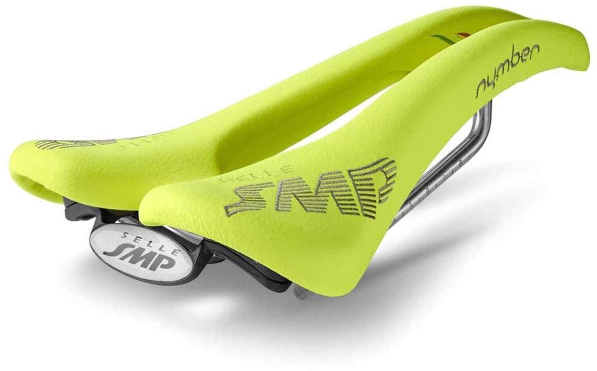 SnelShoppen - SMP Nymber Fietszadel 4bike met Frame, Neongeel, M, L, XL - Comfortabel en Duurzaam Fietszadel voor Sportieve Fietstochten