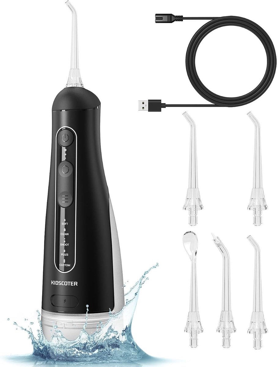 Draadloze Water Flosser met Verwijderbare Tank, Oplaadbare Mondirrigator met 5 Modi, 300ml Draagbare Tandflosser, IPX7 Waterdicht voor Thuis en Reizen, Effectieve Mondverzorging thumbnail 5