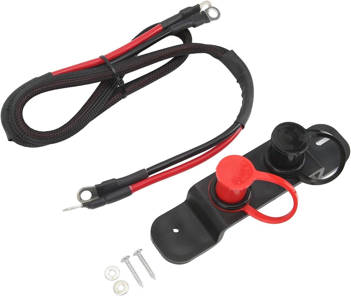 Batterij Jumper Terminal - Laadpaal Kabelset - Accu Laden Starten - Externe Batterij Aansluiting - 4 Gauge Kabel - Zwart