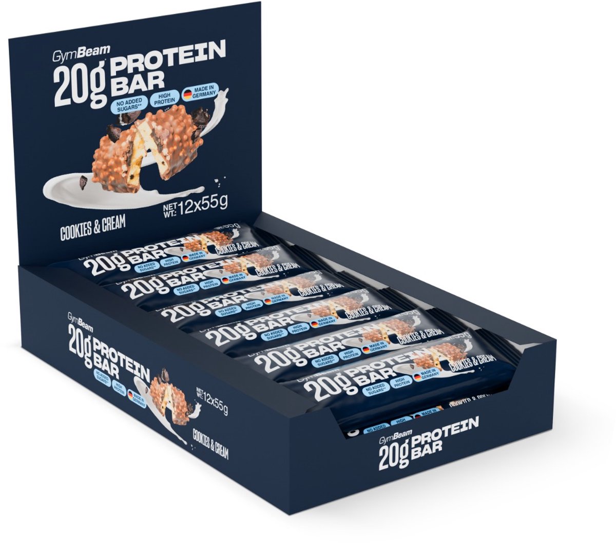 GymBeam 20 g eiwitreep koekjes & room