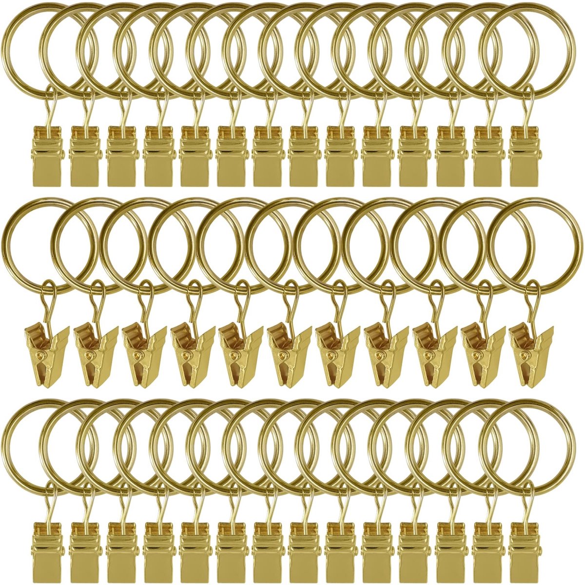 Omgoods - 44 Stuks Kleine Gordijnringen met Clips - Metalen Hangers voor Raamdecoratie
