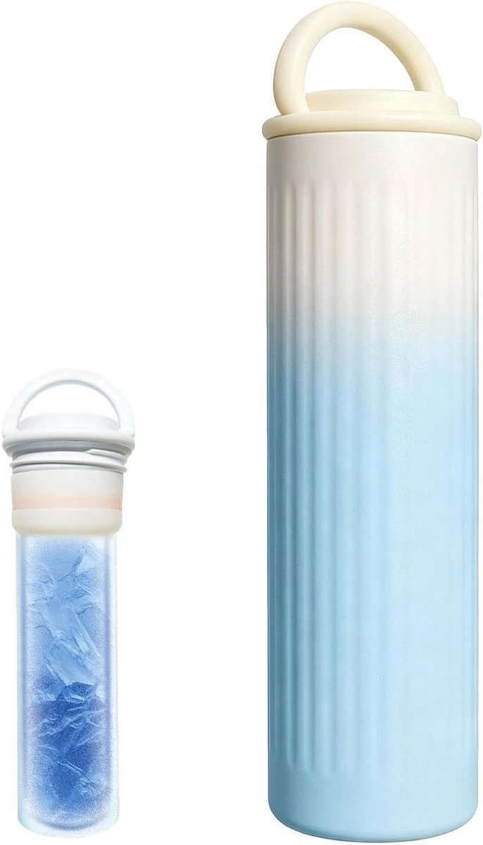 Herbruikbare Koelverpakkingen - Fleskoelers Lekvrij - Dranken Koel Houden - Dubbelwandige Vacuümisolatie - 17 cm - Blauw