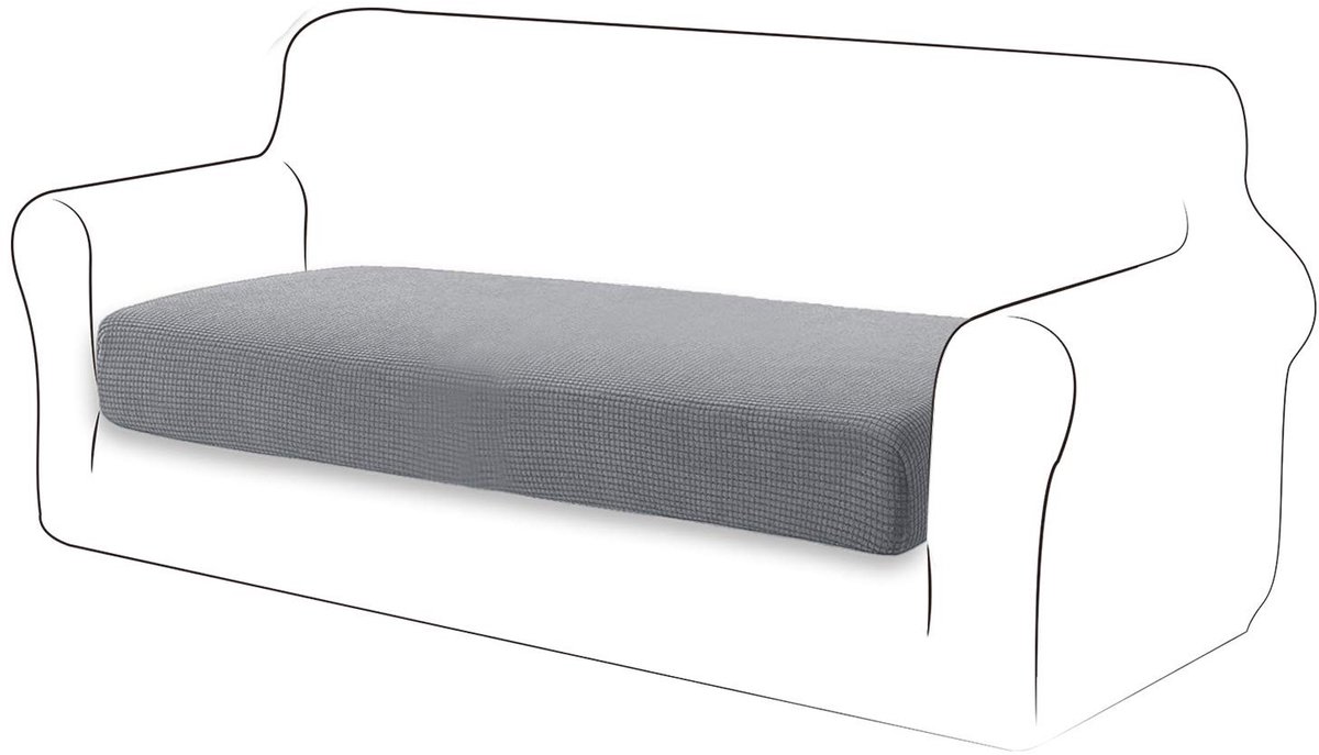 Omgoods - Hoge Rekbaarheid Sofa Kussenhoezen - Lichtgrijze Beschermhoezen voor Stoelen