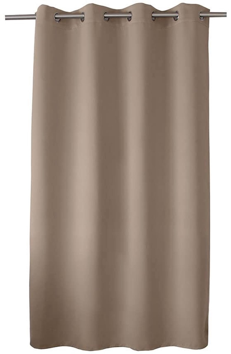 Omgoods - Blackout Gordijn met Zilveren Oogjes - Natuurlijk Beige 140x180 cm
