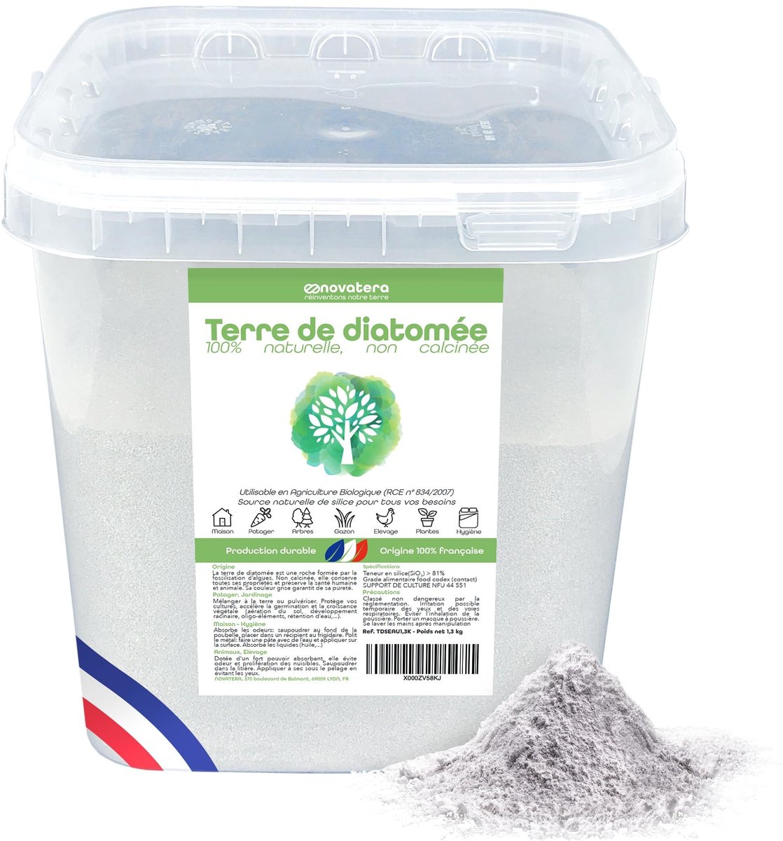Omgoods - 100% Franse Diatomee Aarde 1.3 kg - Ecologisch en Natuurlijke Bescherming