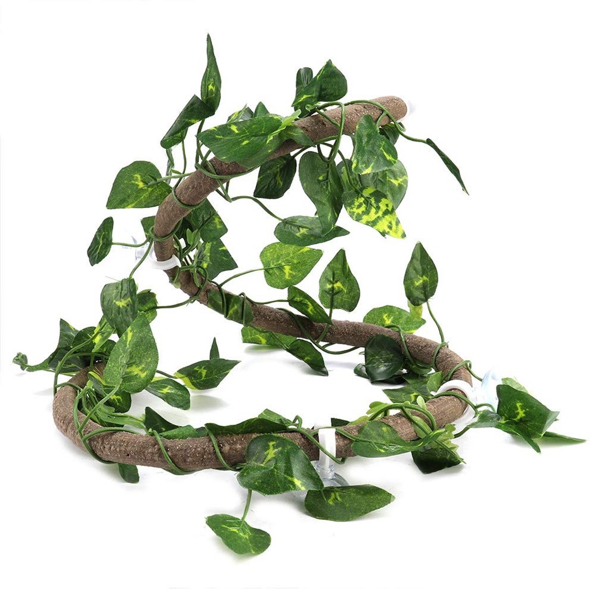 Omgoods - Kunstmatige Reptielenklimtak - Flexibele Jungle Rotan - Habitat Decoratie - 1 Meter - Met Zuignappen - Voor Terrarium