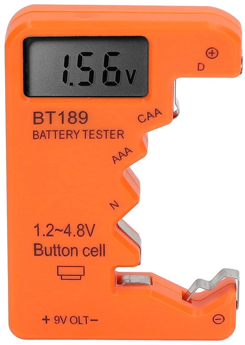 Capaciteit Tester en Levensduur Meter Met Digitale Display Voor AA AAA 6F22 9V 1.5V (Oranje) - Batterij Checker