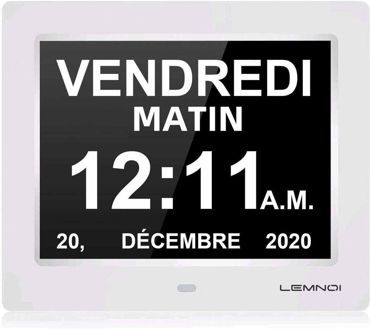 Digitale LCD Klok met Kalender en Dimming Functie - 8 Inch HD Display voor Ouderen en Kinderen, Meertalig met Herinneringen en Datum