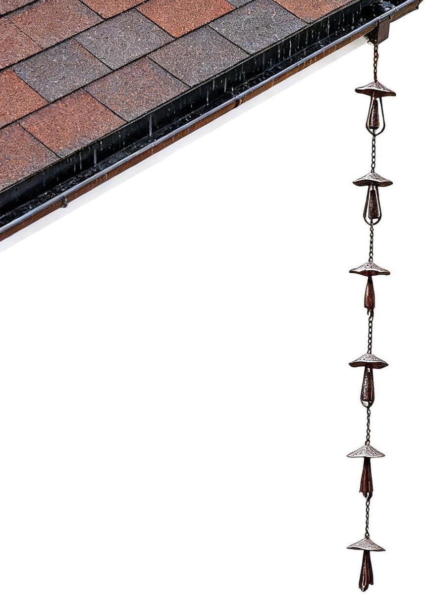 Regenketting Metaal - Waterafvoer Ketting - Regenwater Leiden - Dynamische Waterstroom - 130 cm - Zwart