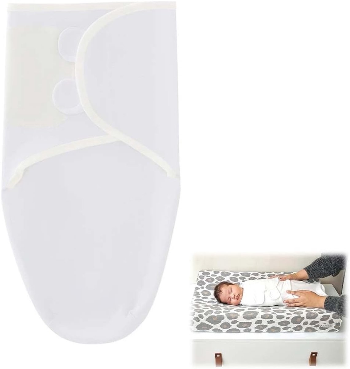 Zachte en Ademende Baby Swaddle voor 0-6 Maanden - Witte Dekentje van Katoen, 73 x 50 cm, Ideaal voor Pasgeborenen en Comfortabele Slaap
