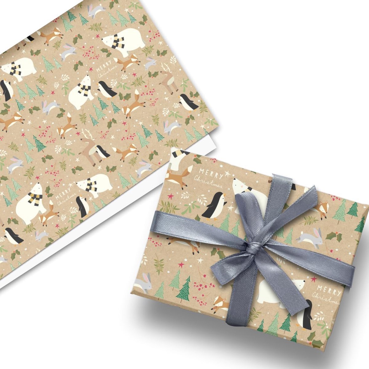 SnelShoppen - Luxe Kerst Cadeau Inpakpapier - 3 Vellen - Kerst Vrienden Design - Kraft Papier - Luxe Kwaliteit - Perfect Voor Feestdagen