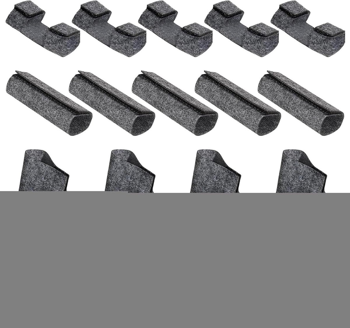 Stoelpootbeschermers - Viltglijders Meubelpoten - Vloeren Beschermen - Antislip Stopper - 19x5x2 cm - A