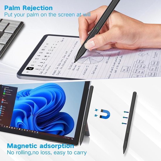 Stylus Pen voor Microsoft Surface Pro11/10/9/8/X/7+/6/5/4/3, Surface — afbeelding 4