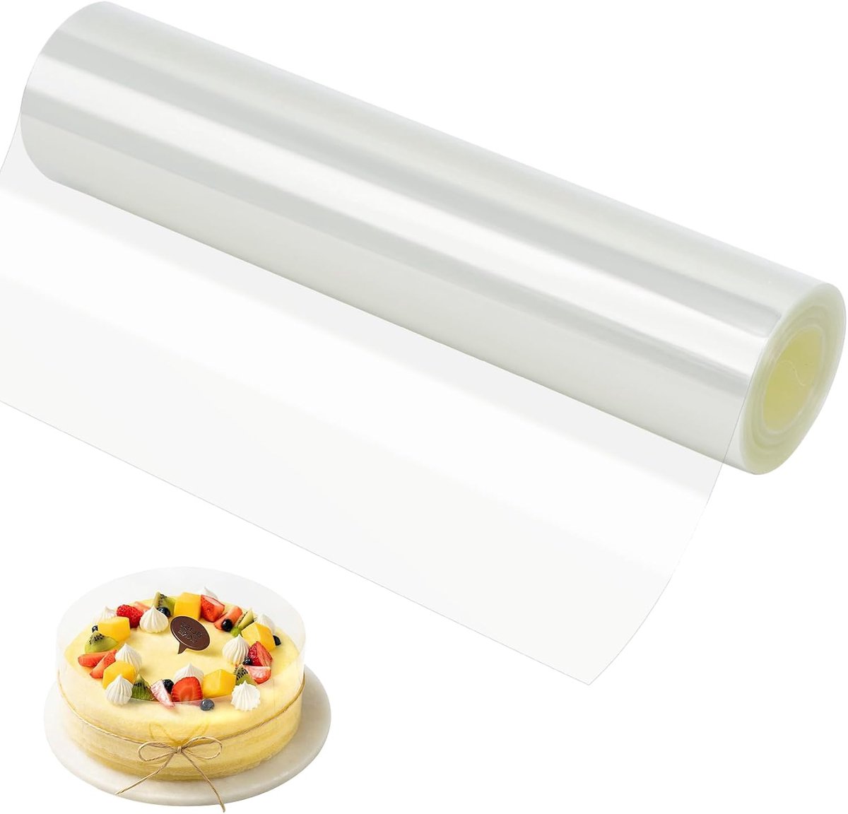Taartrandfolie 30 cm hoog, transparante PET-taartfolie, herbruikbare