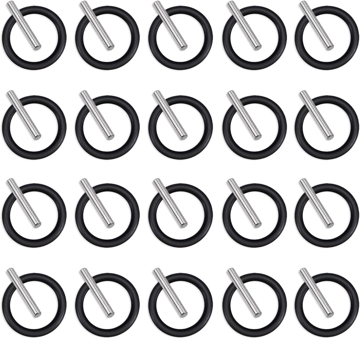 40 Stuks O-Ringen en Pinnen Set 4 x 25mm Sluitpinnen met O-Ring Dichtingen voor Schroefmachines en Gereedschap