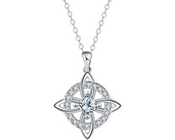 ketting voor dames, 925 sterling zilver, heksenknoop, Keltische