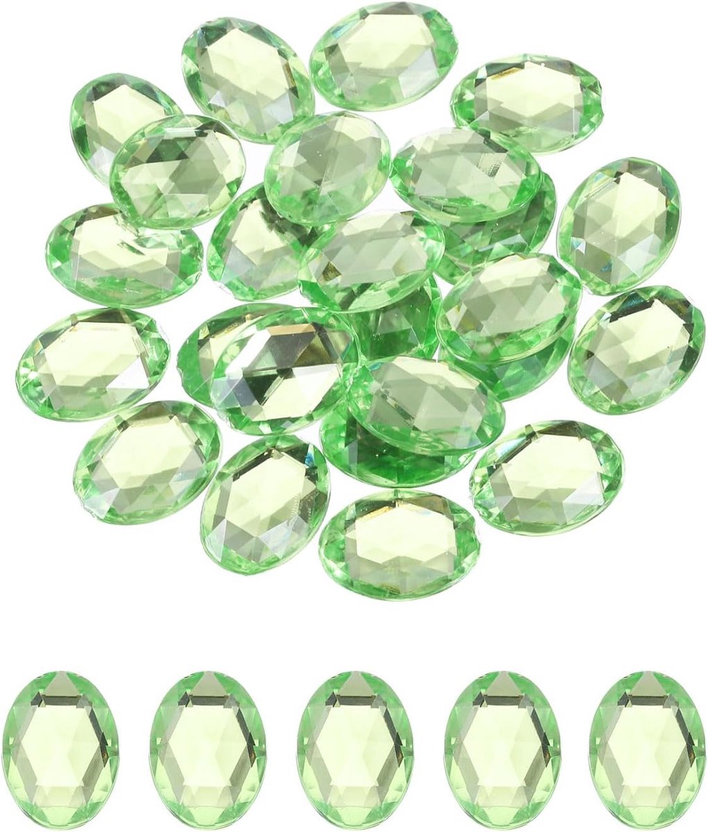 25 stuks ovale acryl edelstenen, 18 x 25 mm, kunstmatige