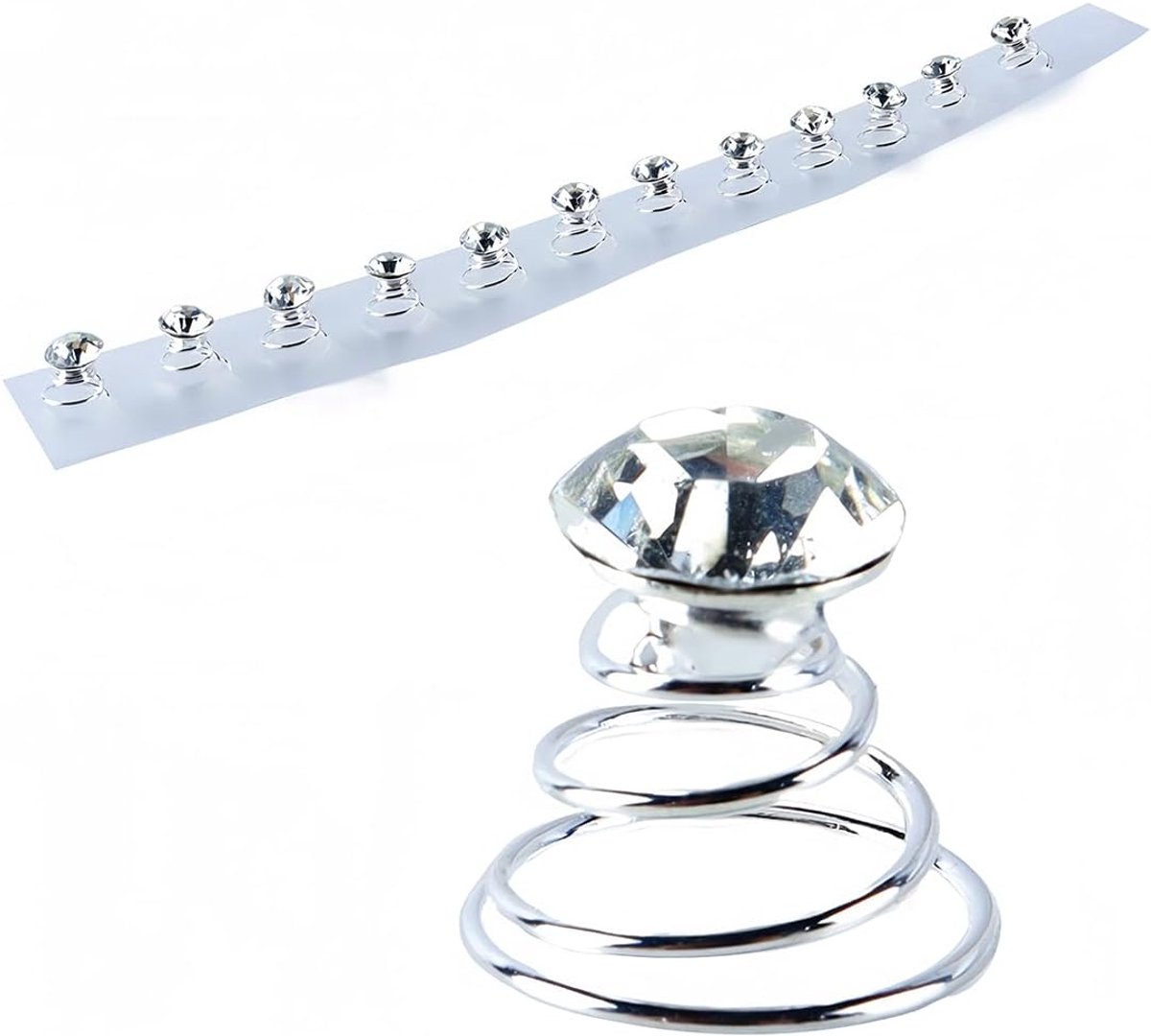 Haarspelden, 24 stuks met strass-haarspiralen, twists, wervelende haarspelden, bruidsclip voor vrouwen, meisjes, feestgunsten