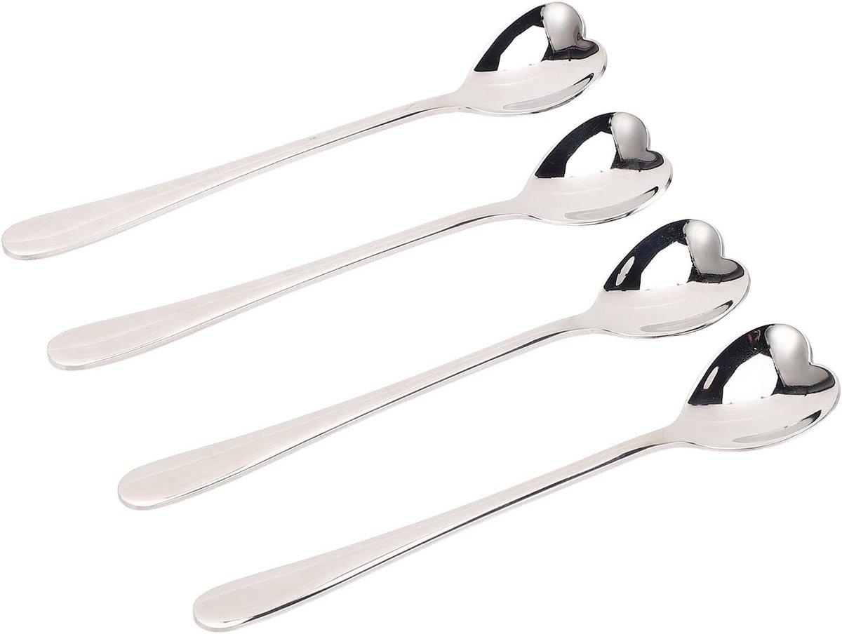 Espresso Lepels, 4 Stks Koffie Lepel Hartvormige Mini Theelepels Set Thee Dessert Suiker Roeren Lepel voor Cafe