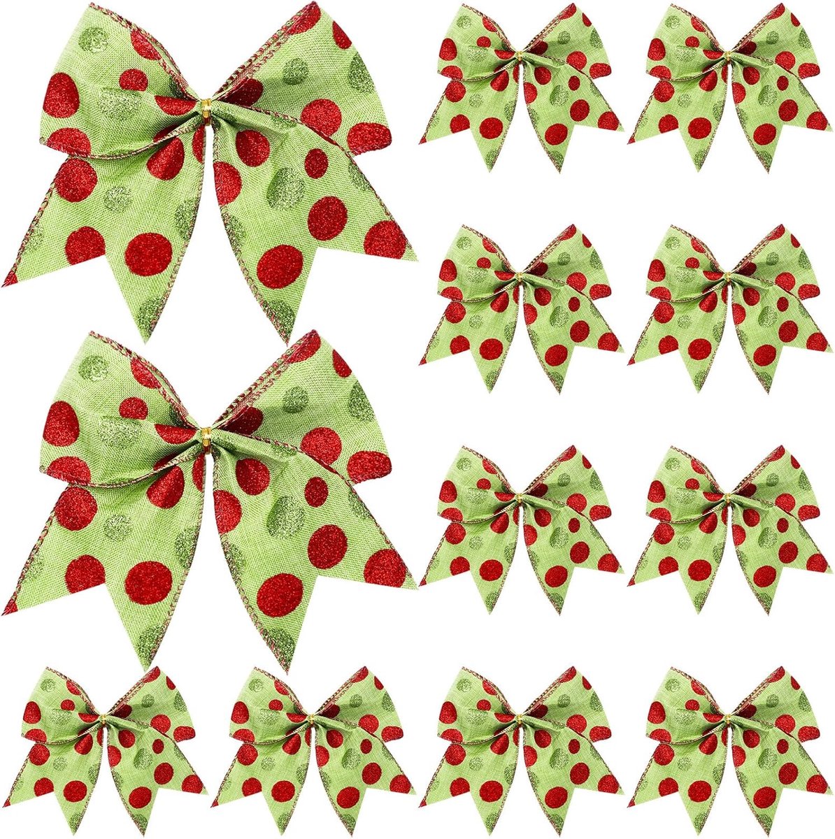 Strikken decoratie 15,5 cm grote kerstkransen strikken elf boom