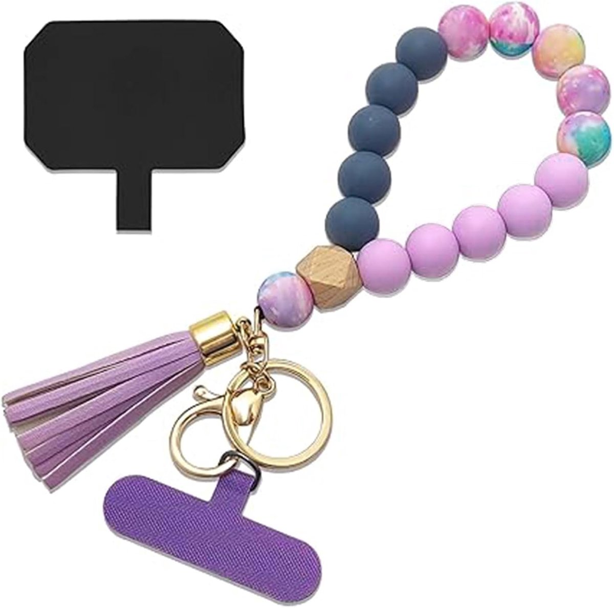 telefoonkoord, siliconen kralen-polsband, elastische telefoonketting