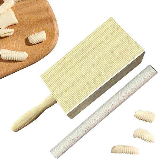 Houten Pastamaker - Deeg Gereedschap - Zelf Pasta Maken - Uniek Handwerk - 25.5cm Lengte - Natuurlijk Hout van houten — afbeelding 5