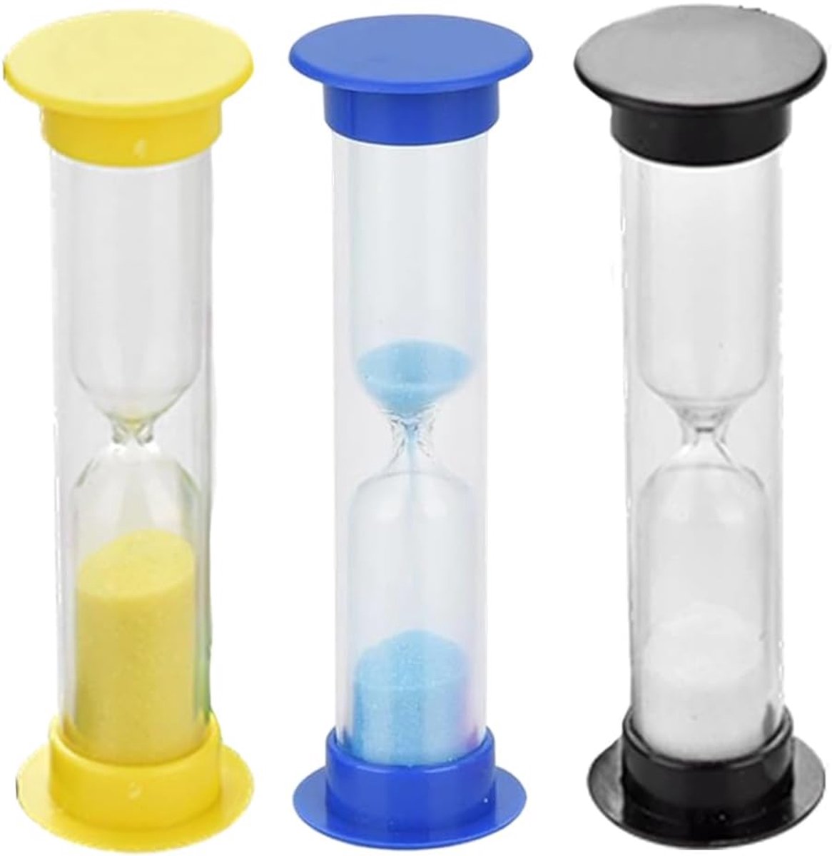 3 stuks zandlopers, visuele timer voor kinderen (1 minuut, 30