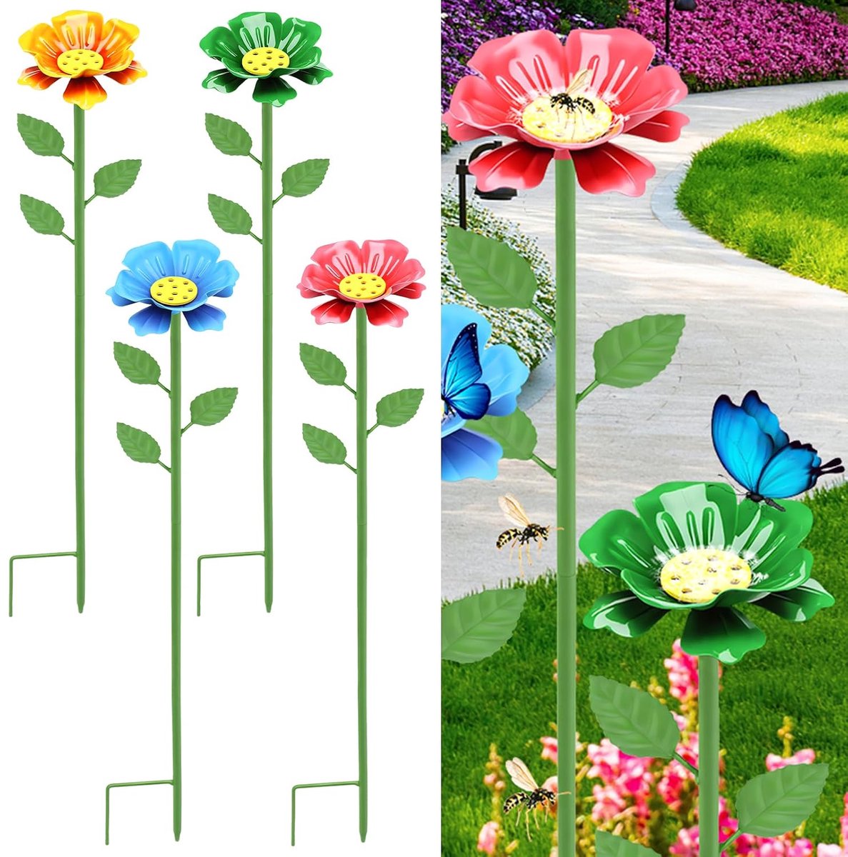 4 stuks bijendrinkbakken voor de tuin, insectendrinkbak, tuin