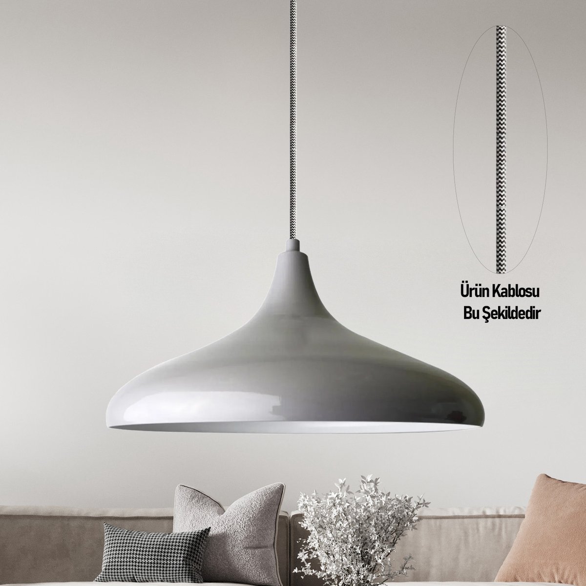 Bamyum Champion hanglamp, industriële Modern stijl, Ø30 cm, grijs metalen lamp
