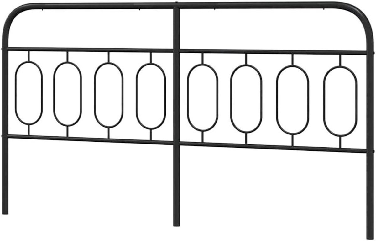 Hoofdbord Metaal - Bed Hoofdeinde - Bed Opknappen - Klassiek Trendy Design - 160cm Breed - Zwart