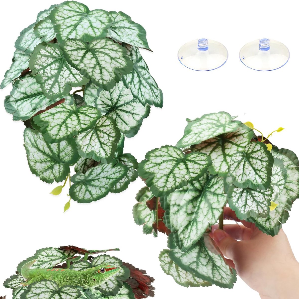 Planten, kunstmatige hangplanten met zuignappen, habitatdecoratie