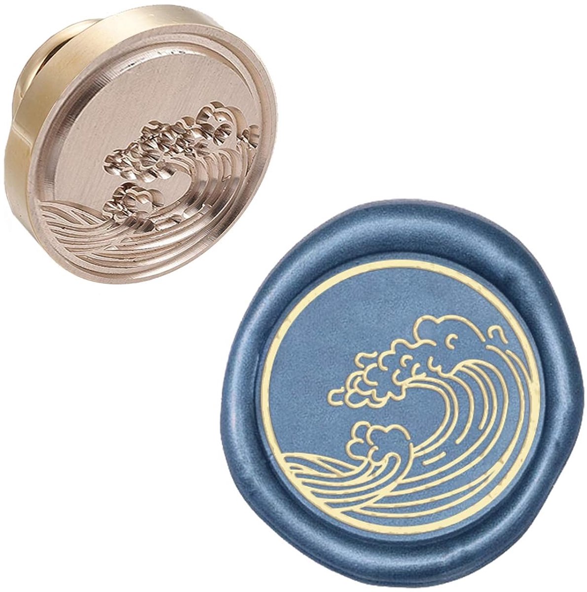 Wax Seal stempelkop Wave afneembare verzegeling messing stempelkop