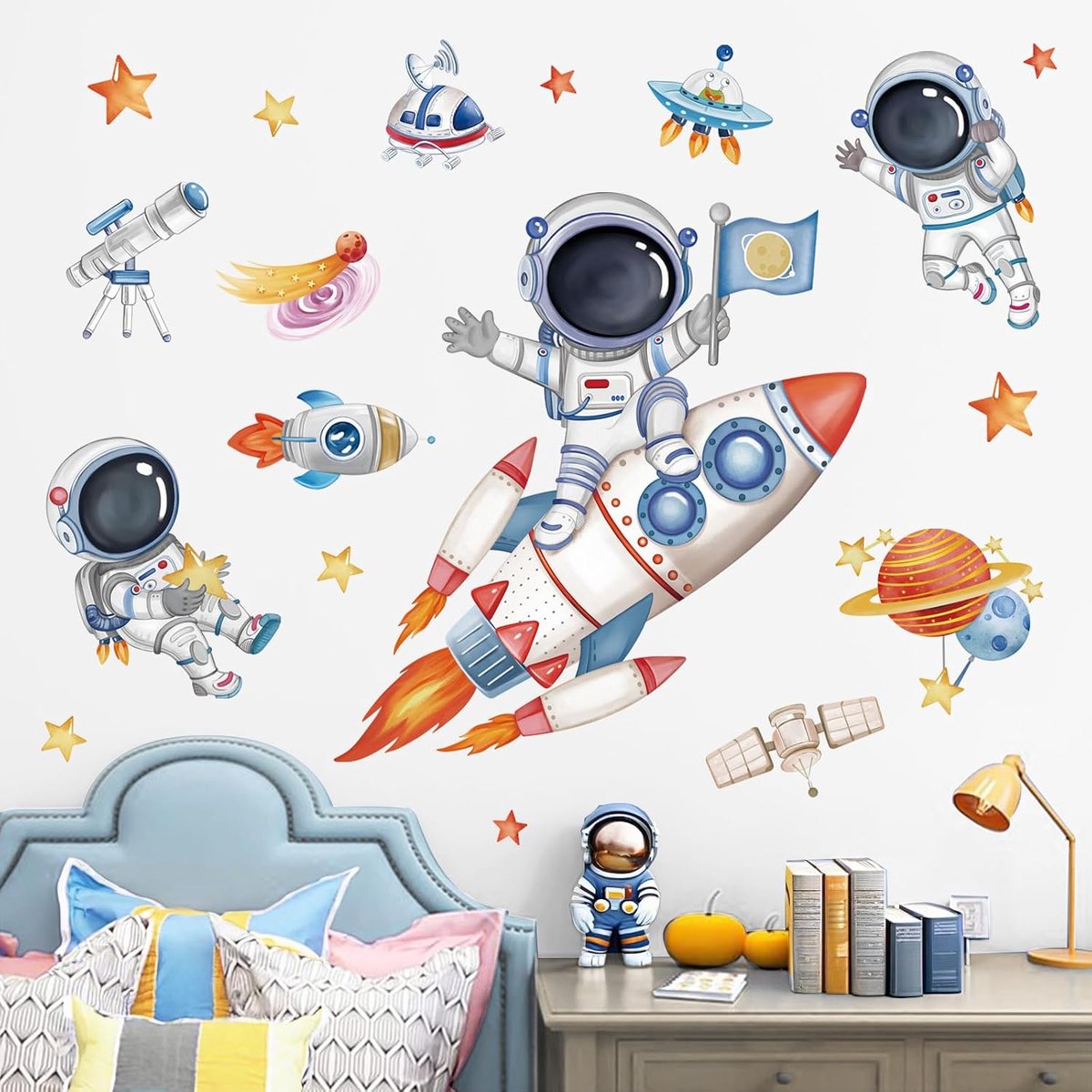 Muurstickers Universum Ruimte Planeet Buitenruimte Schillen en
